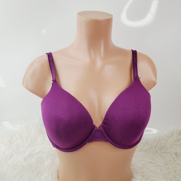 Victoria's Secret Women's Plum Underwired Lined Full Coverage T-Shirt Bra Sz 38C - Picture 2 of 8